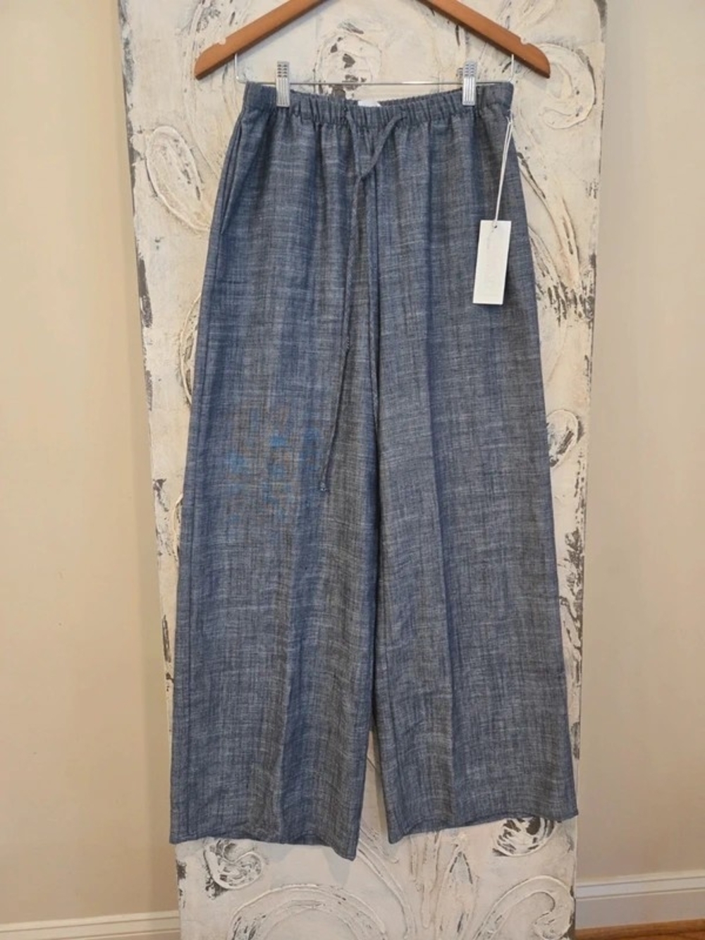 Sienna Sky Blue Straight-Leg Wide Pants